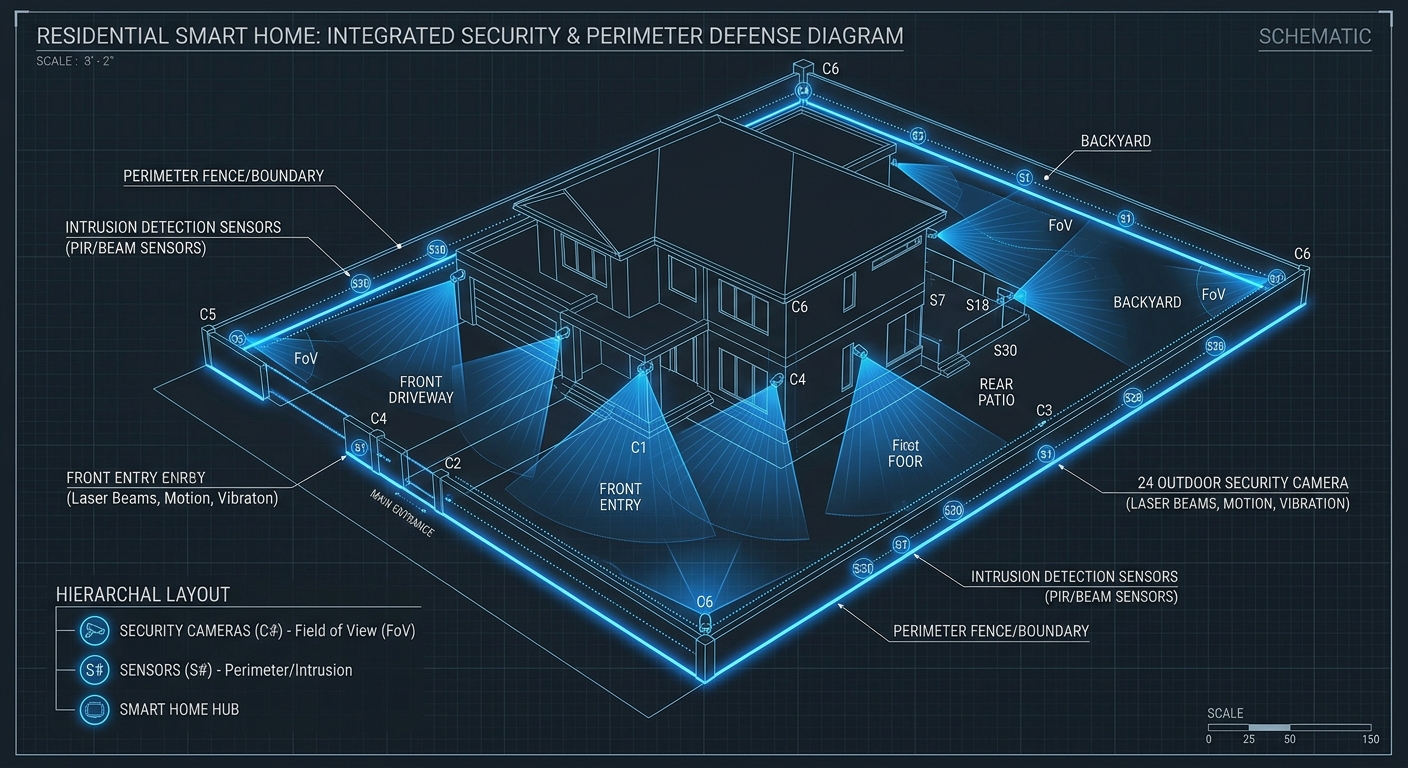 Innovation CCTV 3D Security Blueprint Schematic